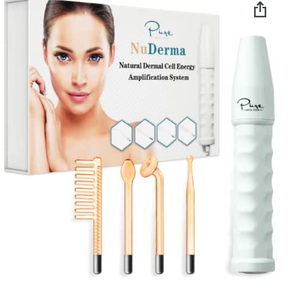 NuDerma Portable Handheld High Frequency Skin Therapy Wand Machine